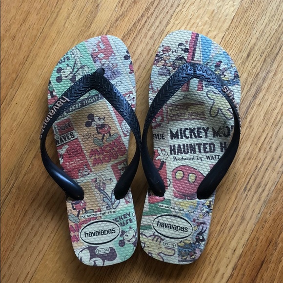 Vintage Disney Print Havaianas Flip Flops size 6 - Picture 2 of 2